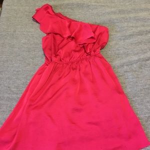 BCBG one shoulder fuchsia dress-XS